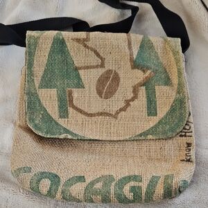 Eco-Friendly Green and Tan Crossbody Bag